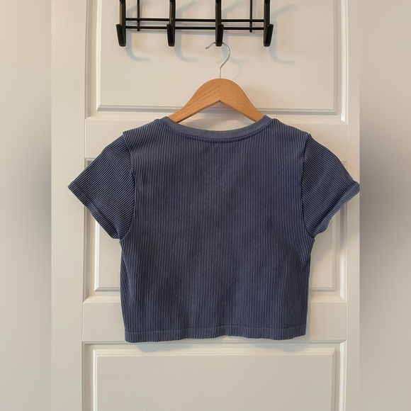 NOBO Blue Ribbed Crop Top | Distressed Blue | XL - Picture 5 of 6